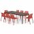 Nardi Tevere 147 Extendable Table with Bit Bistrot Chair - 9 Piece Resin Outdoor Dining Setting