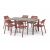 Nardi Cube Rectangular Table with Cassia Armchairs - 7 Piece Outdoor Dining Set