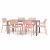 Nardi Cube Rectangular Table with Trill Armchairs - 7 Piece Outdoor Dining Set