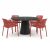 Bahza Ceramic 120cm Round Table with Nardi Net Chairs - 5 Piece Outdoor Dining Set