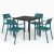 Nardi Piave Table with Cassia Arm Chair - 5 Piece Outdoor Dining Setting