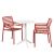 Nardi Step Table with Doga Armchair - 3 Piece Outdoor Dining Set