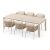 NOON 7-Piece Outdoor Dining Setting with Tolo 240cm Table, Mocha table and Mocha armchairs