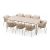NOON 9-Piece Outdoor Dining Setting with Tolo 240cm Table, Mocha table and Mocha armchairs