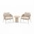 NOON 3-Piece Outdoor Balcony Lounge Chair Set - Mocha