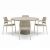 Bahza Ceramic 120cm Round Table with Pebl Tolo Rope Chairs - 5 Piece Outdoor Dining Set