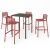 Nardi Piave 70 Bar Table with Doga Bar Stool - 5 Piece Outdoor Dining Setting