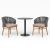 HPL Compact Laminate Table With Raya Rope Chair - 3 Piece Outdoor Dining Setting