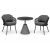 Bahza Ceramic Round Table with Roma Rope Chairs - 3 Piece Outdoor Dining Set