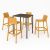 Nardi Piave 70 Bar Table with Trill Bar Stool - 5 Piece Outdoor Dining Setting