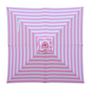 Billy Fresh Flamingo - 2X2m Pink And White Stripe Square Outdoor Umbrella With Cover