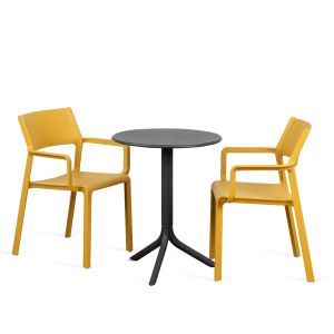 Nardi Step Table with Trill Armchair - 3 Piece Outdoor Dining Setting