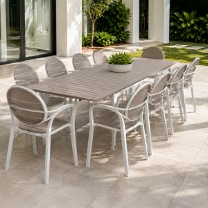 Nardi Alloro Palma 11 Piece Outdoor Dining Setting with Extendable Dining Table