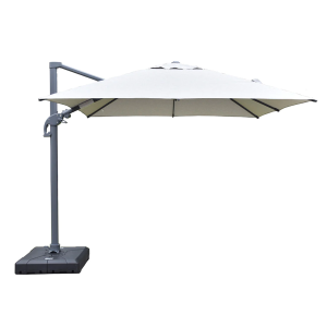 Amalfi 3m Light Grey Outdoor Cantilever Umbrella - inc. Outdoor Water Umbrella Base