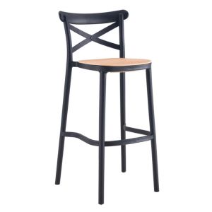 Outdoor Resin Cross Back Bar Stool