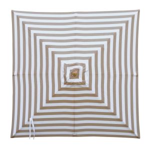 Billy Fresh Coastal - 2X2M Square Taupe And White Stripe Outdoor Umbrella With Cover