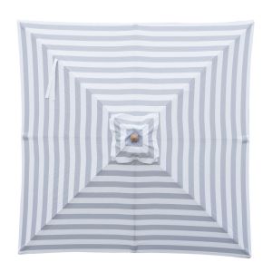 Billy Fresh Peninsula - 2X2M Grey And White Stripe Square Outdoor Umbrella With Cover