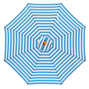 Billy Fresh Daydream Blue & White Octagonal Outdoor Timber Umbrella - 3M Diameter