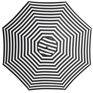 Billy Fresh French Riviera - 3m Black & White Stripe Octagonal Outdoor Umbrella With Cover