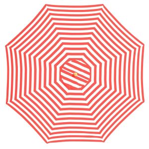 Billy Fresh Monte Carlo Red & White Octagonal Outdoor Umbrella - 3m Diameter