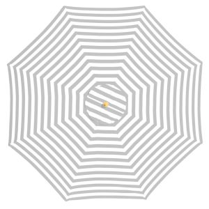 Billy Fresh Peninsula 3m Dia Grey And White Stripe Octagonal Outdoor Umbrella With Cover