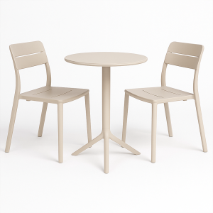 Nardi Spritz Table With Cassia Bistro Chair - 3 Piece Outdoor Dining Setting