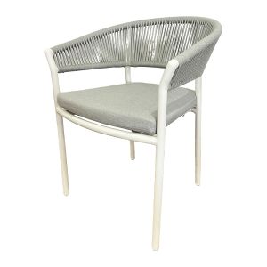 Eve Outdoor Rope Dining Chair Light Grey angle view
