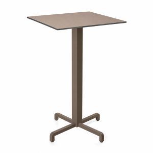 Nardi Fiore High Bar Table Base with Tobacco HPL Top - Complete Outdoor Bar Table