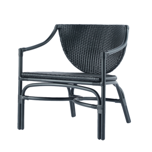 Kanso Black Outdoor Wicker Lounge Chair with Arms
