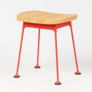 Outdoor Steel Stool With Ashwood Seat