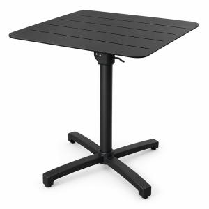 Marseille 70cm Square Aluminium Folding Outdoor Table - Black
