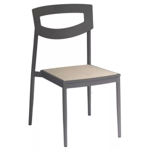 Maui Aluminium Side Chair Black - 1 x Left Ex Showroom