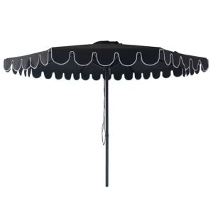 Billy Fresh Midnight - Black & White 3m Octagonal Outdoor Aluminium Umbrella with Cover
