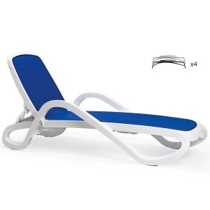 Nardi Alfa Outdoor Resin Sun Loungers in White (set of 4)