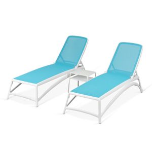 Nardi Atlantico 3 Piece Sun Outdoor Lounge Setting With Pop Table