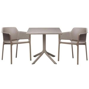 Nardi ClipX Outdoor Table With Net Chair 3 Piece Outdoor Dining Setting
