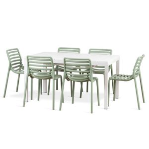 Nardi Doga Bistrot Chair 7 Piece Outdoor Dining Setting with Rio 140cm Extendable Dining Table