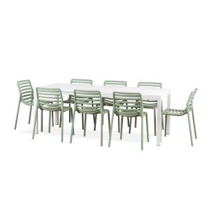 Nardi Doga Bistrot 9 Piece Outdoor Dining Setting with Rio 140cm Extendable Dining Table