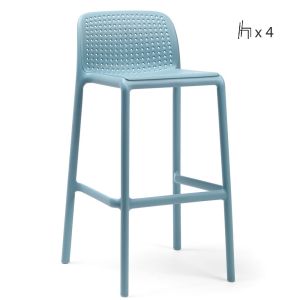Nardi Lido Outdoor Resin Bar Stool Seats Height 76cm - Set Of 4