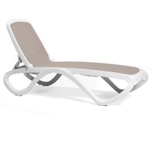 Nardi Omega Outdoor Resin Sun Lounger White Frame