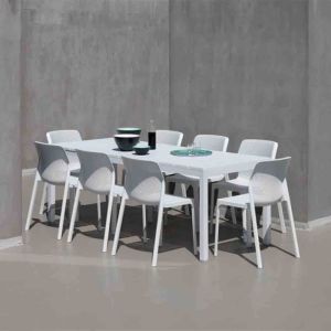 Nardi Bit 9 Piece Outdoor Dining Setting with Rio 140cm Extendable Dining Table