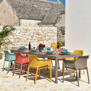 Nardi Net 9 Piece Outdoor Dining Setting With Rio 210cm Resin Extendable Table