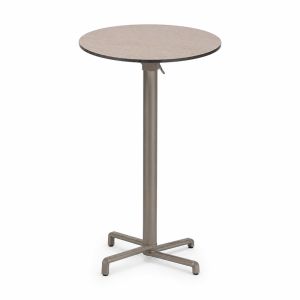 Nardi Scudo High Bar Folding Table Base with Tortora HPL Top - Complete Outdoor Bar Table
