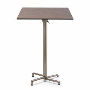 Nardi Scudo High Bar Folding Table Base with Corten HPL Top - Complete Outdoor Bar Table