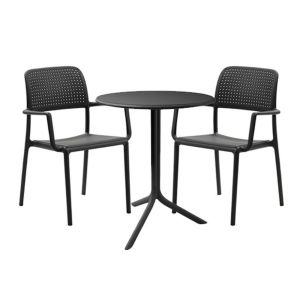 Nardi Spritz Table with Bora Armchairs - 3 Piece Outdoor Dining Set