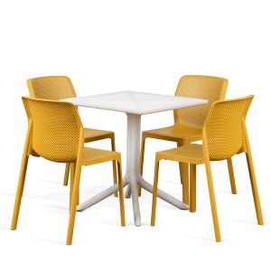 Nardi ClipX Table With Bit Chair - 5 Piece Outdoor Dining Setting