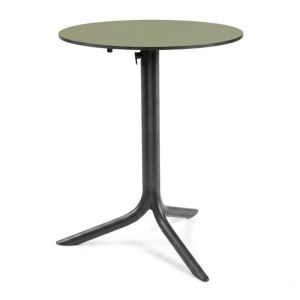 Nardi Flute Folding Table Base with Agave Green HPL Top - Complete Outdoor Table