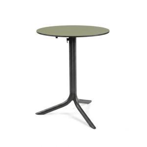 Nardi Flute Folding Table Base with Agave Green HPL Top - Complete Outdoor Table