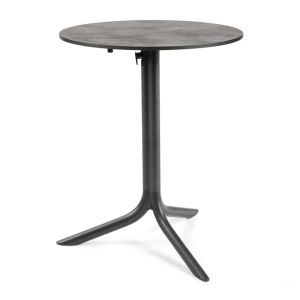 Nardi Flute Folding Table Base with Cement HPL Top - Complete Outdoor Table