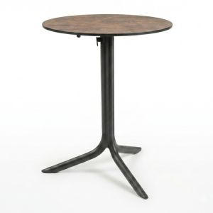 Nardi Flute Folding Table Base with Corten HPL Top - Complete Outdoor Table